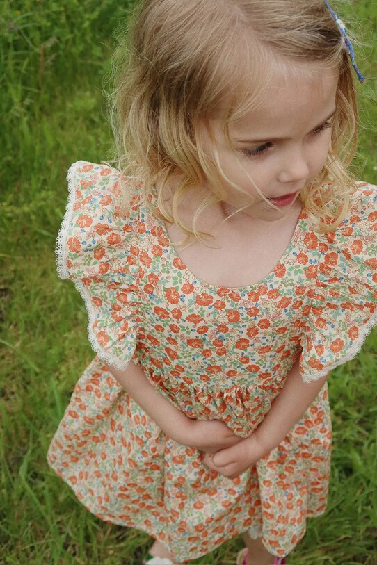 Otroška bombažna obleka Konges Sløjd VERBENA DRESS GOTS KS102296