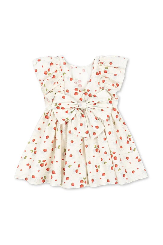 Дівчинка Дитяча бавовняна сукня Konges Sløjd EVIA BOW DRESS GOTS KS102447 бежевий