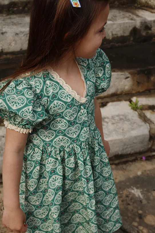 Konges Sløjd rochie din bumbac pentru copii COEUR LACE DRESS GOTS KS102650