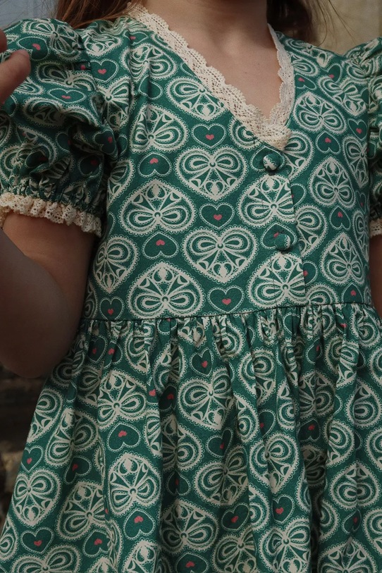 Konges Sløjd rochie din bumbac pentru copii COEUR LACE DRESS GOTS KS102650