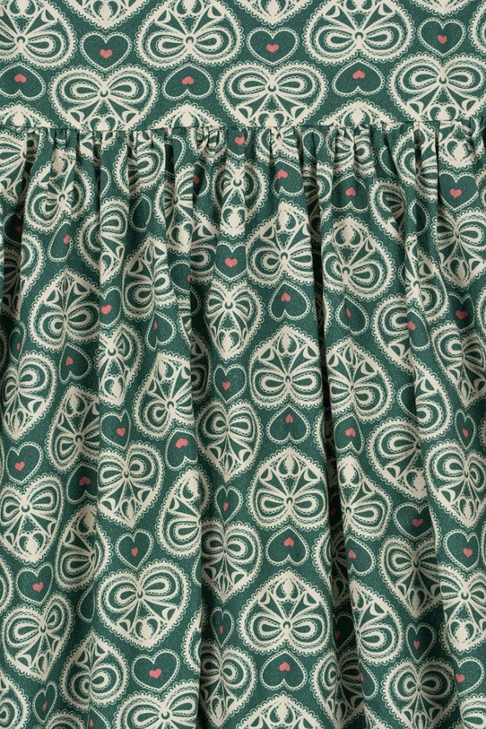 Konges Sløjd rochie din bumbac pentru copii COEUR LACE DRESS GOTS KS102650 turcoaz