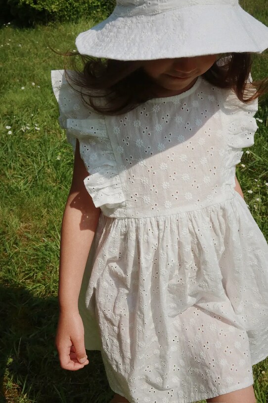 Konges Sløjd sukienka bawełniana dziecięca LACEY DRESS KS102284