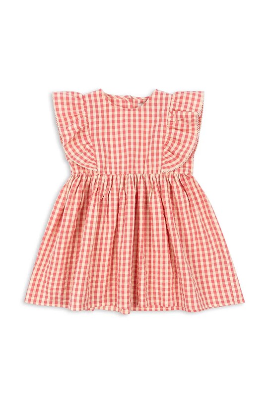 Konges Sløjd sukienka bawełniana dziecięca KIM FRILL DRESS GOTS wzorzyste różowy KS102305