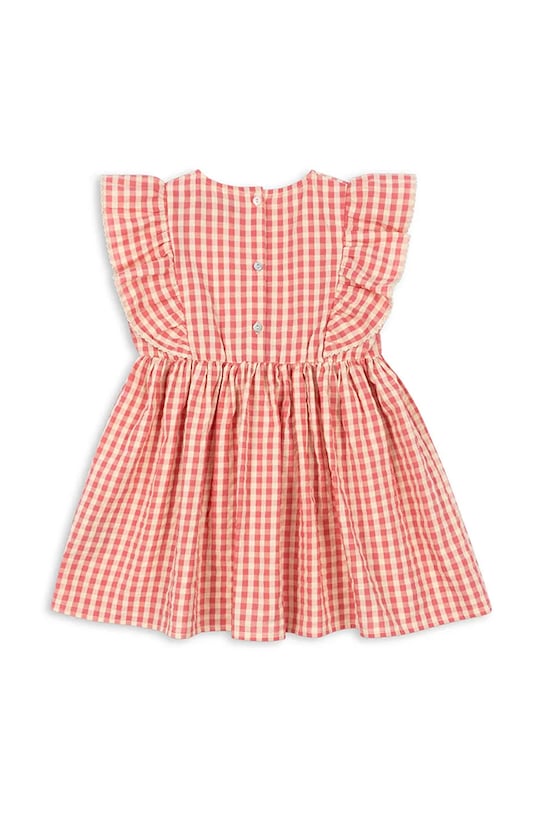 Konges Sløjd rochie din bumbac pentru copii KIM FRILL DRESS GOTS KS102305 roz SS25