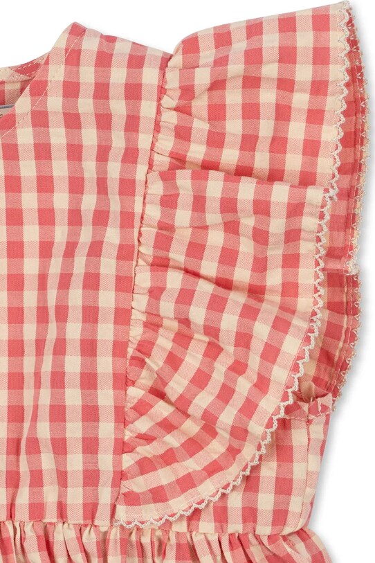 Konges Sløjd sukienka bawełniana dziecięca KIM FRILL DRESS GOTS różowy KS102305