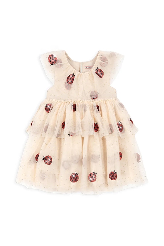 Dievčenské šaty Konges Sløjd FAYETTE DRESS látka béžová KS102425