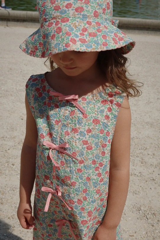 Дитяча сукня Konges Sløjd ELIN BOW DRESS GOTS KS102434 бірюзовий