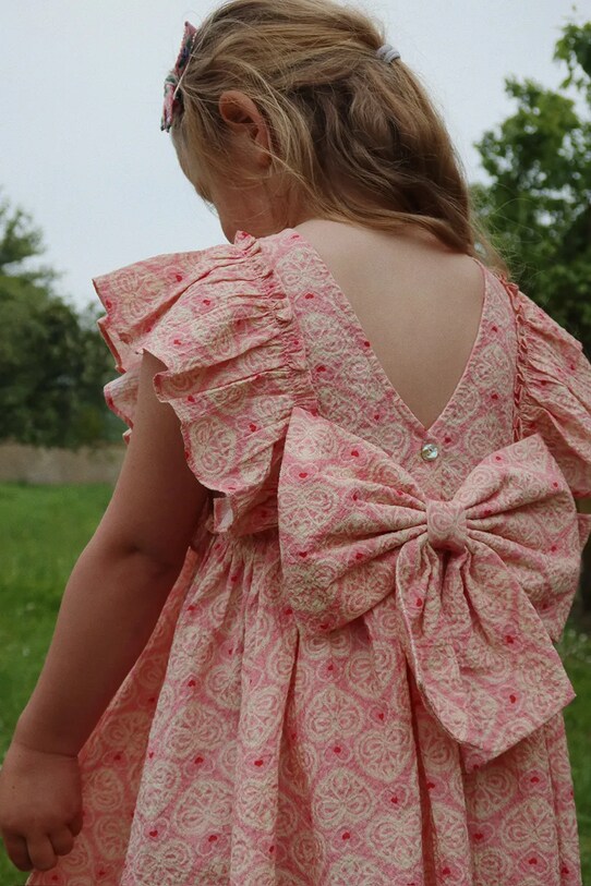 Konges Sløjd sukienka dziecięca AVA BOW DRESS GOTS KS102444