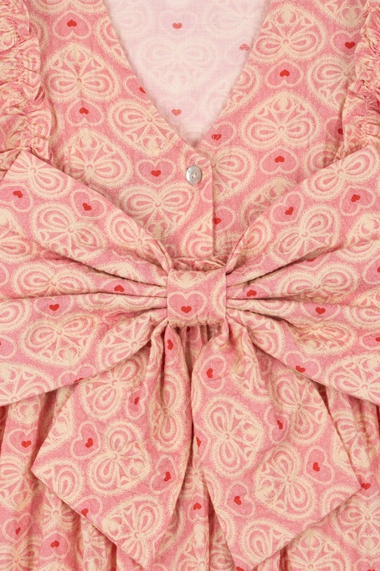 Konges Sløjd sukienka dziecięca AVA BOW DRESS GOTS różowy KS102444