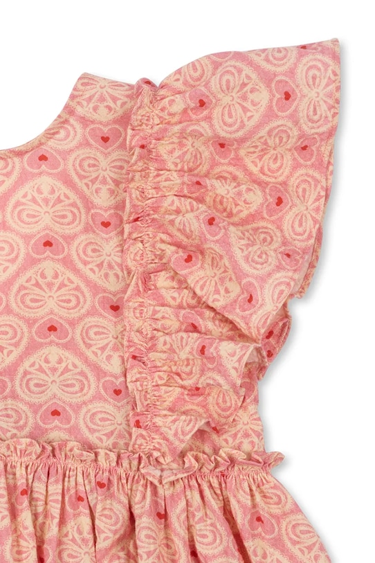 Konges Sløjd sukienka dziecięca AVA BOW DRESS GOTS KS102444 różowy