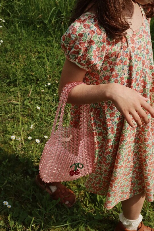 Konges Sløjd sukienka bawełniana dziecięca CLASSIC SS DRESS GOTS wzorzyste pomarańczowy KS102546