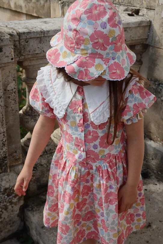 Konges Sløjd sukienka bawełniana dziecięca COEUR COLLAR DRESS GOTS KS102649