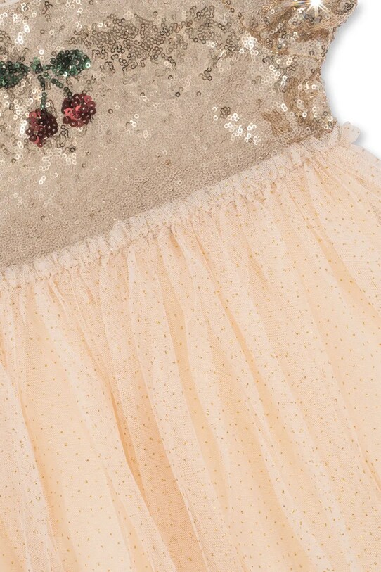 Φόρεμα Konges Sløjd STARLA PUFF SLEEVE DRESS KS103060 μπεζ