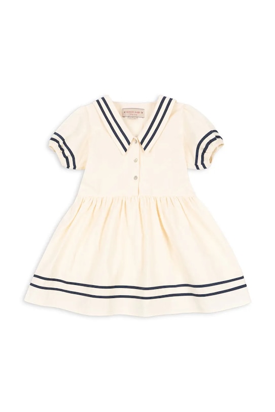 Otroška bombažna obleka Konges Sløjd ALLIE SAILOR DRESS GOTS KS103177 bež SS25