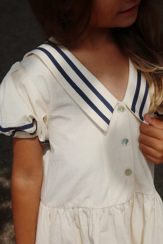Konges Sløjd rochie din bumbac pentru copii ALLIE SAILOR DRESS GOTS KS103177