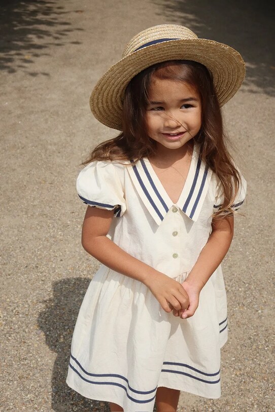 Konges Sløjd rochie din bumbac pentru copii ALLIE SAILOR DRESS GOTS KS103177