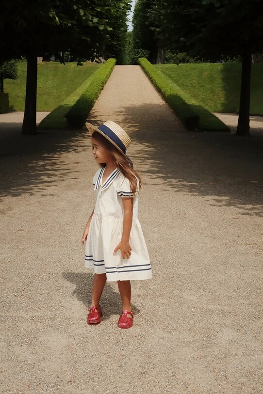 Konges Sløjd rochie din bumbac pentru copii ALLIE SAILOR DRESS GOTS KS103177