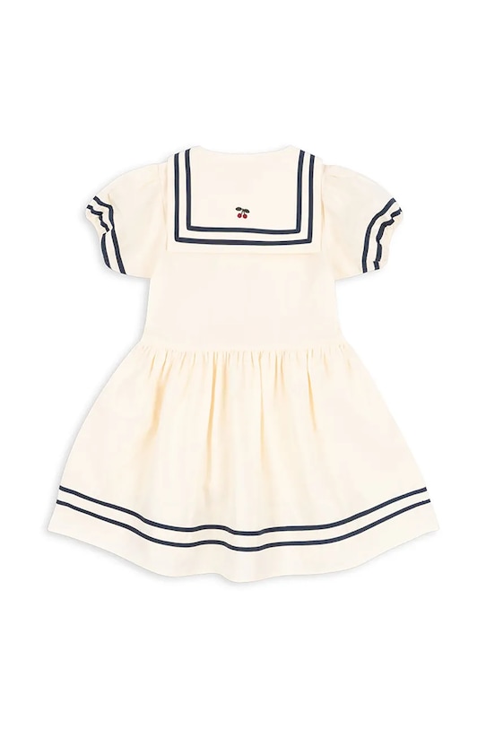 Deklice Otroška bombažna obleka Konges Sløjd ALLIE SAILOR DRESS GOTS KS103177 bež