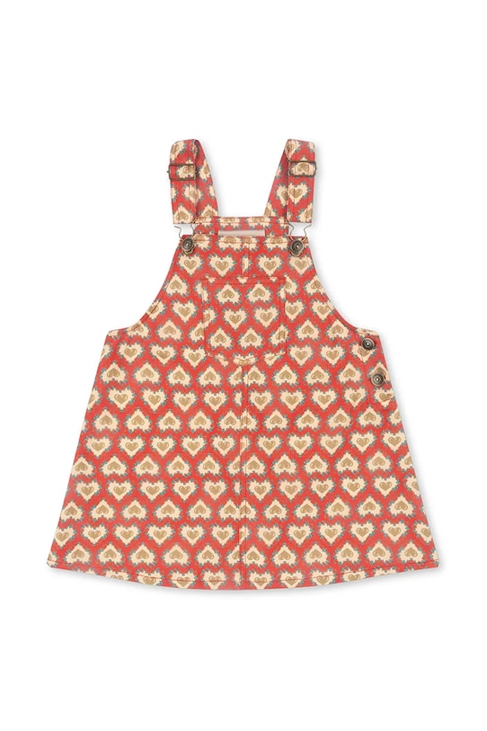 Konges Sløjd rochie FRANKIE OVERALL DRESS GOTS KS103181 rosu SS25