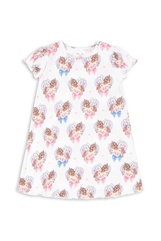 Хлопковое детское платье Konges Sløjd MALLOU DRESS GOTS короткий белый KS103245