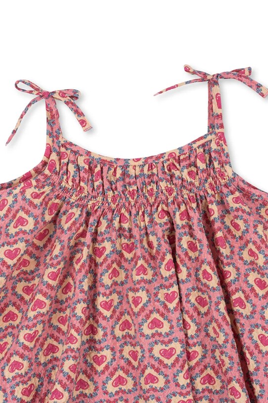 Obleka Konges Sløjd VIVIAN STRAP DRESS GOTS roza KS103061