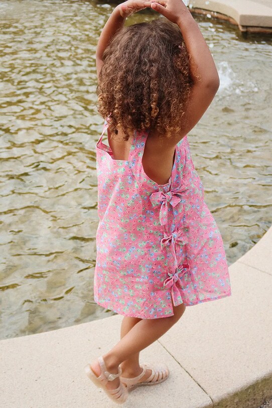 Konges Sløjd sukienka PACEY BOW DRESS GOTS KS103063