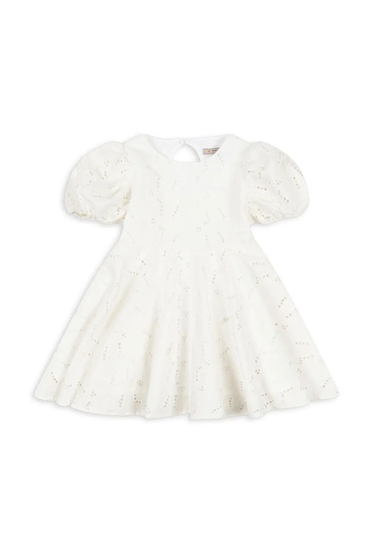 Dievčenské bavlnené šaty Konges Sløjd GLAISE DRESS GOTS KS103166 biela SS25