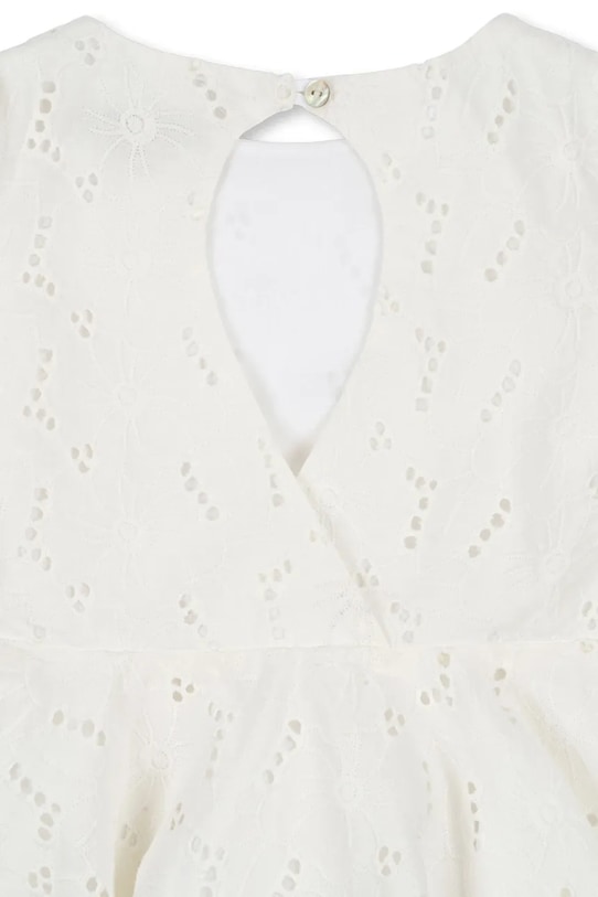 Konges Sløjd rochie din bumbac pentru copii GLAISE DRESS GOTS alb KS103166