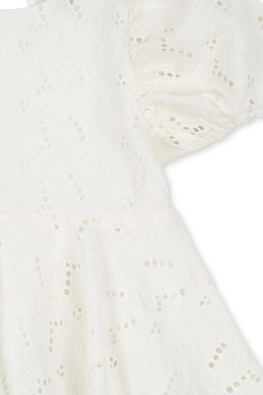 Dievčenské bavlnené šaty Konges Sløjd GLAISE DRESS GOTS KS103166 biela