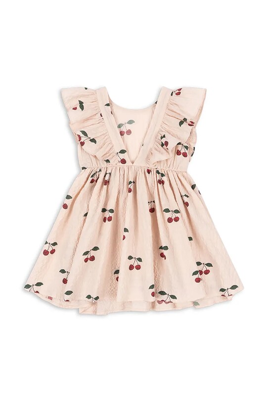 Konges Sløjd sukienka ELIN DRESS GOTS KS103169 beżowy SS25