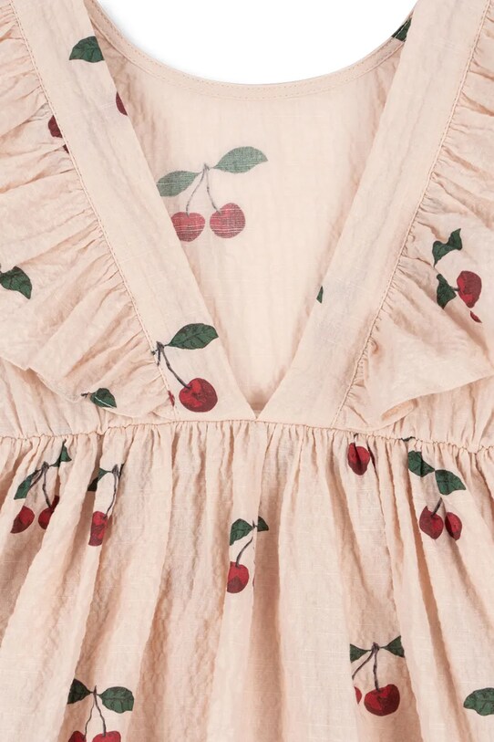 Dziewczynka Konges Sløjd sukienka ELIN DRESS GOTS KS103169 beżowy