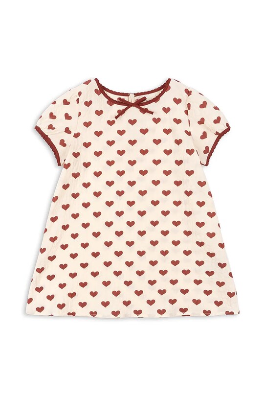 Konges Sløjd sukienka AVA SLIP DRESS GOTS wzorzyste beżowy KS103236