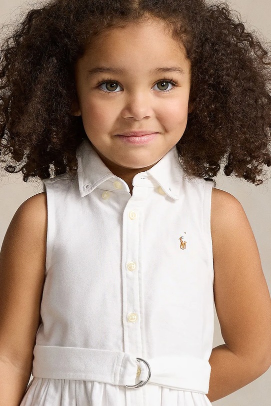 Polo Ralph Lauren sukienka bawełniana dziecięca 312934188001 biały
