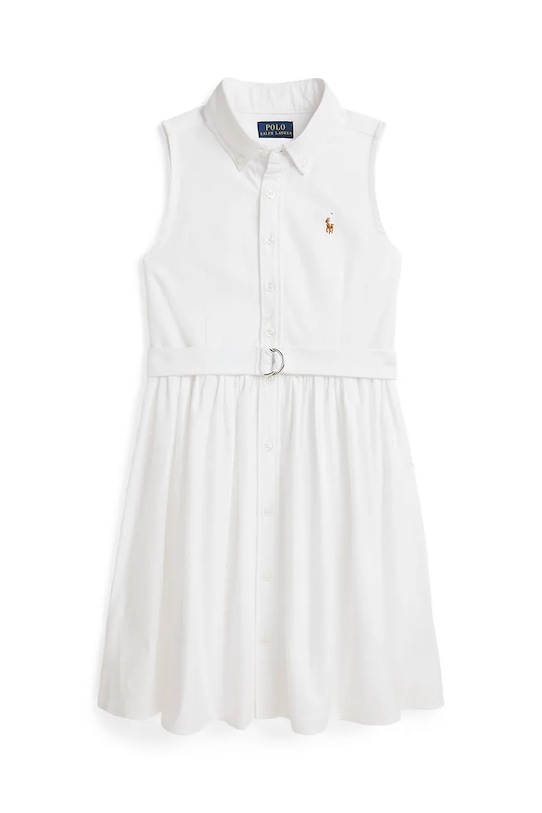 Dječja pamučna haljina Polo Ralph Lauren 313934188001 bijela SS25