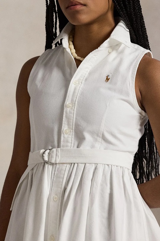 Dječja pamučna haljina Polo Ralph Lauren 313934188001 bijela