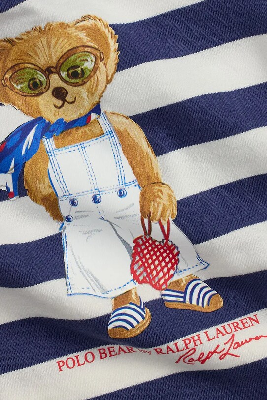 Fete Polo Ralph Lauren rochie din bumbac pentru bebeluși 310966461001 bleumarin