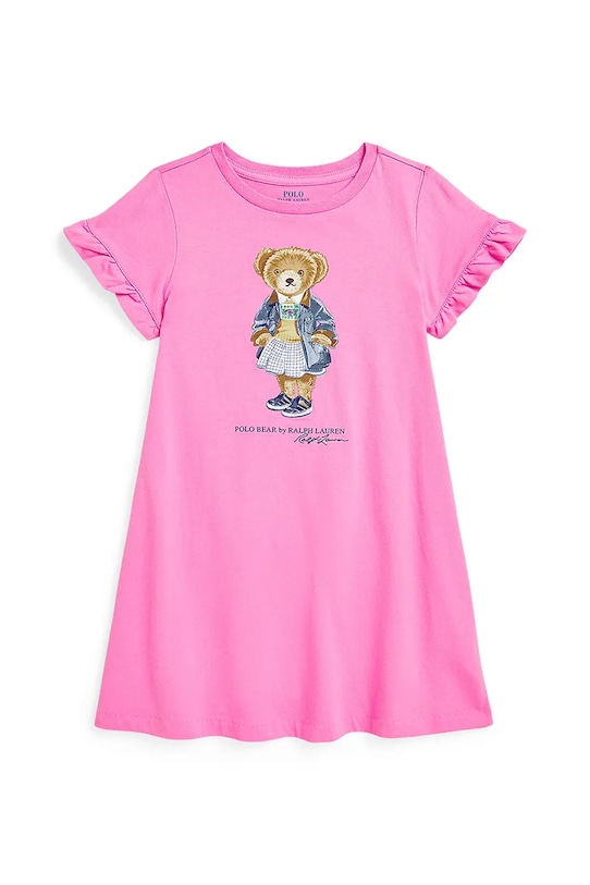 Dětské bavlněné šaty Polo Ralph Lauren mini růžová 312965157002
