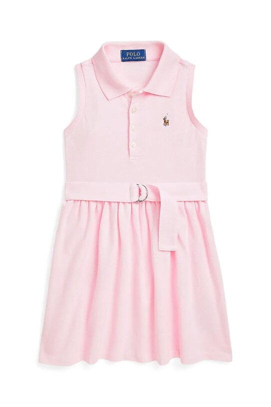 Παιδικό βαμβακερό φόρεμα Polo Ralph Lauren βαμβάκι μωβ 312966714004