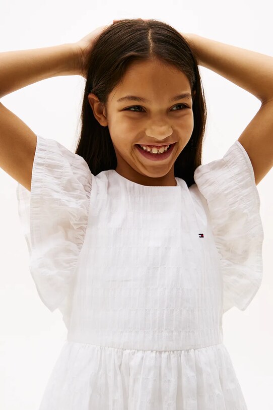 Dziewczynka Tommy Hilfiger sukienka dziecięca KG0KG08472.104.122.PPYA biały