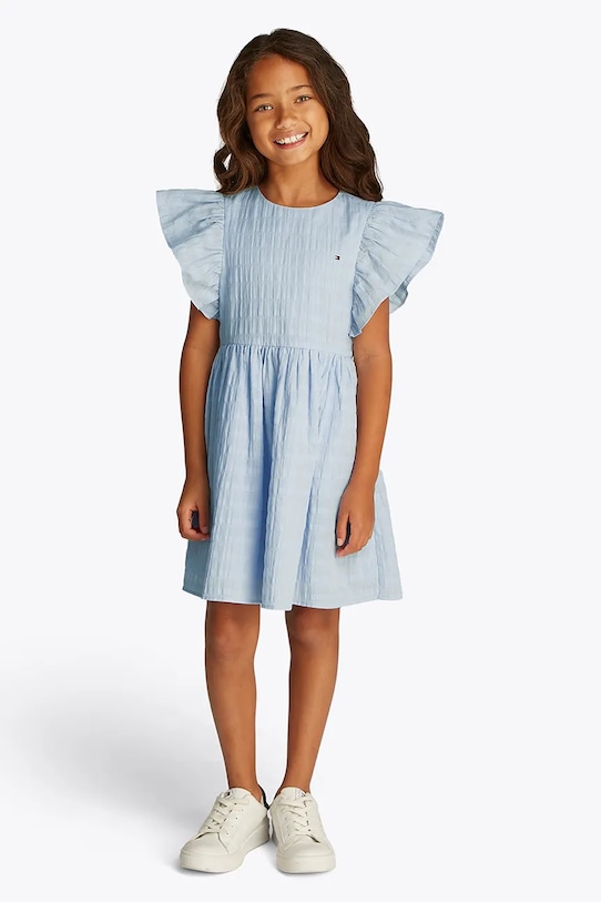 Дитяча сукня Tommy Hilfiger короткий блакитний KG0KG08472.104.122.PPYA