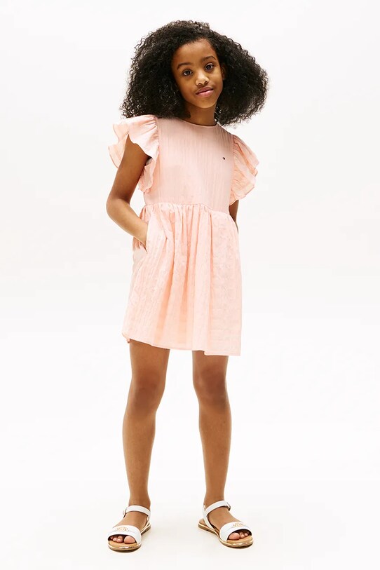 Дитяча сукня Tommy Hilfiger короткий помаранчевий KG0KG08472.104.122.PPYA