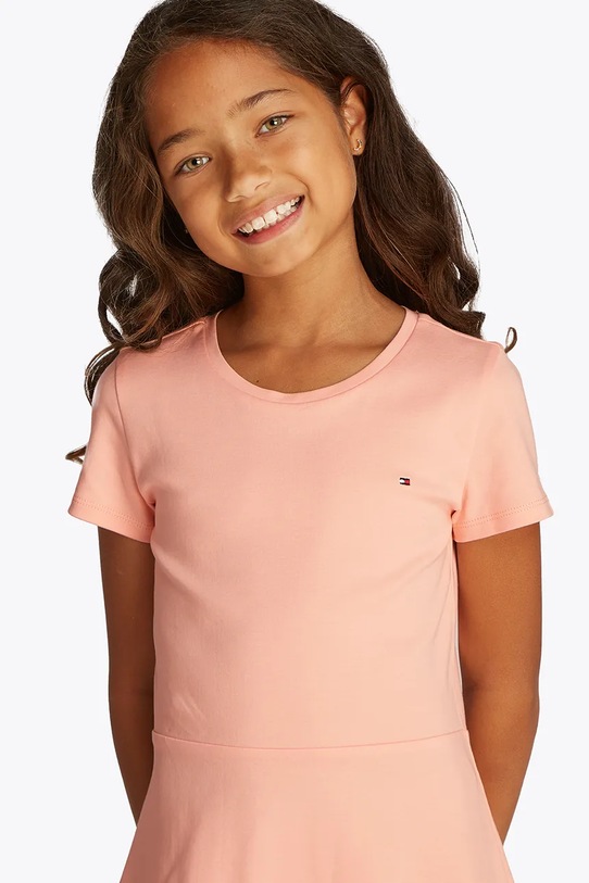 Παιδικό βαμβακερό φόρεμα Tommy Hilfiger πορτοκαλί KG0KG08487.104.122.PPYA