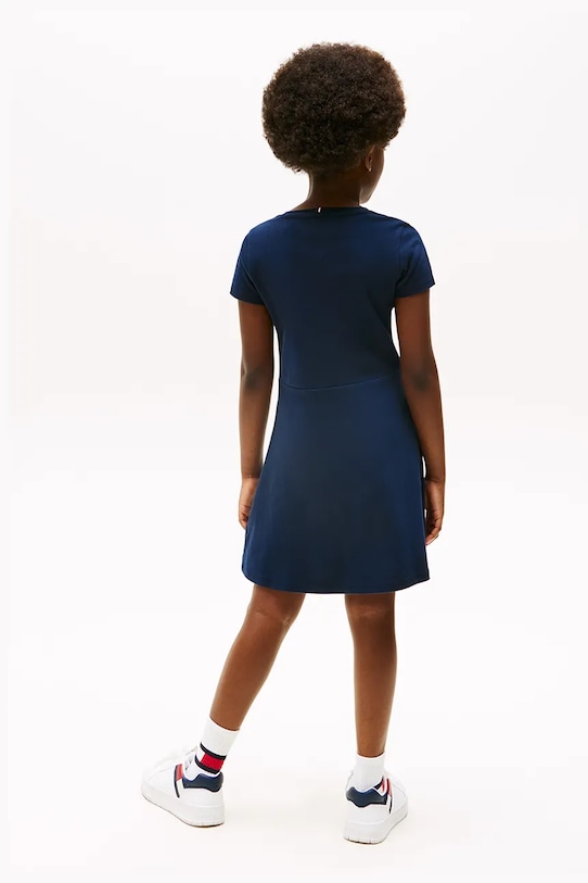 Lány Tommy Hilfiger gyerek pamutruha KG0KG08487.104.122.PPYA sötétkék