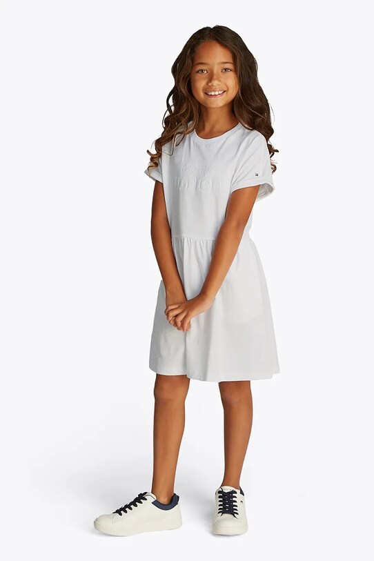 Детское платье Tommy Hilfiger короткий белый KG0KG08488.PPYA