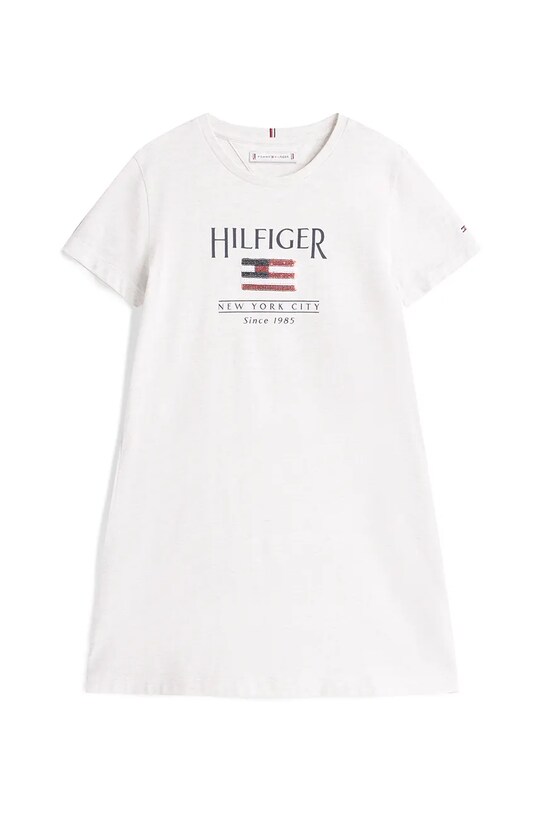 Дитяча бавовняна сукня Tommy Hilfiger KG0KG08563.116.122.PPYA білий SS25