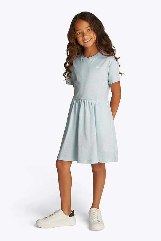 Tommy Hilfiger sukienka dziecięca rozkloszowany niebieski KG0KG08591.104.122.PPYA