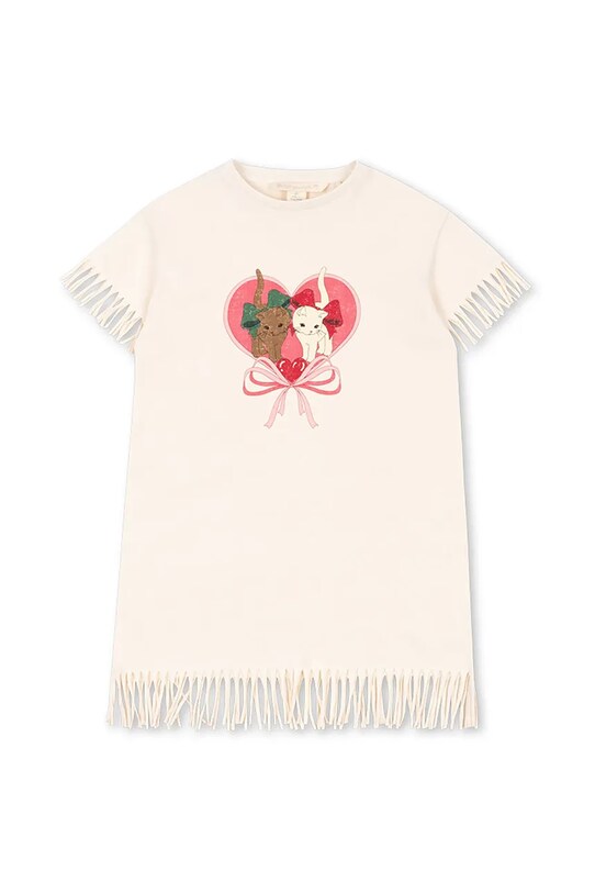 Konges Sløjd sukienka MARAH DRESS GOTS krótki beżowy KS103406