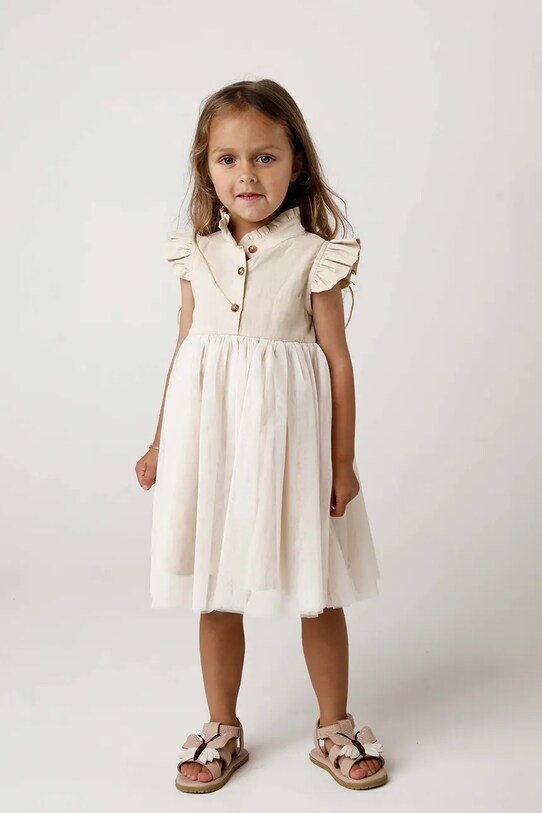 Dječja haljina Donsje Fleurance Dress kratki bež 4062900