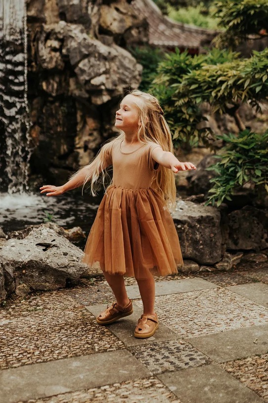 Dívčí šaty Donsje Timie Dress mini hnědá 4098200