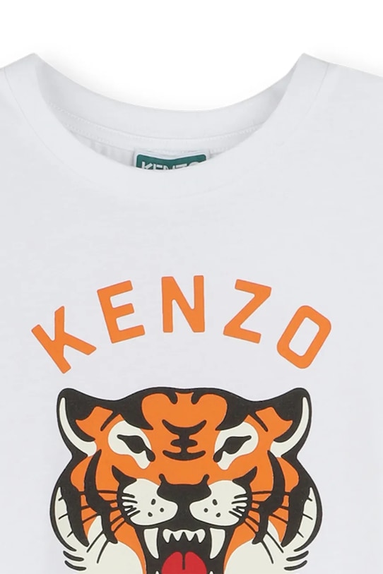 Κοριτσίστικα Παιδικό βαμβακερό φόρεμα Kenzo Kids K61025.156 λευκό